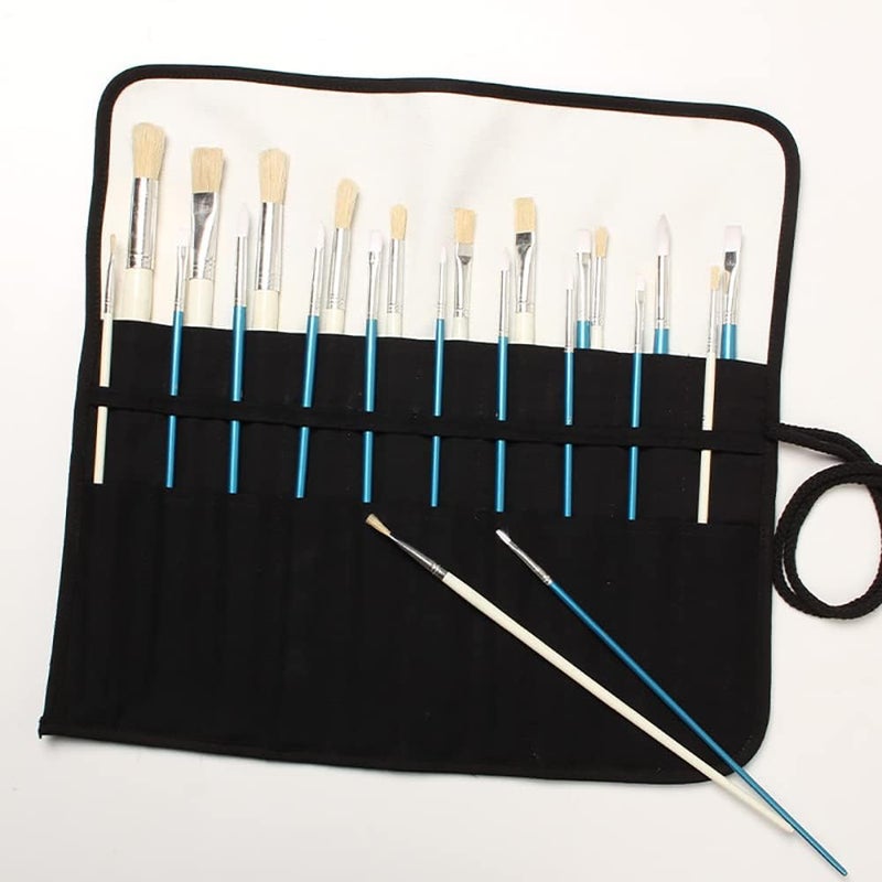 Funny live Paint Brush Holder Art Supplies, Artist Brush Holder & Storage Organizer Roll-Up Case Bag, Protect Acrylic Oil Watercolor Paintbrushes (Starry Night 20 Slot Pockets) - Image 3
